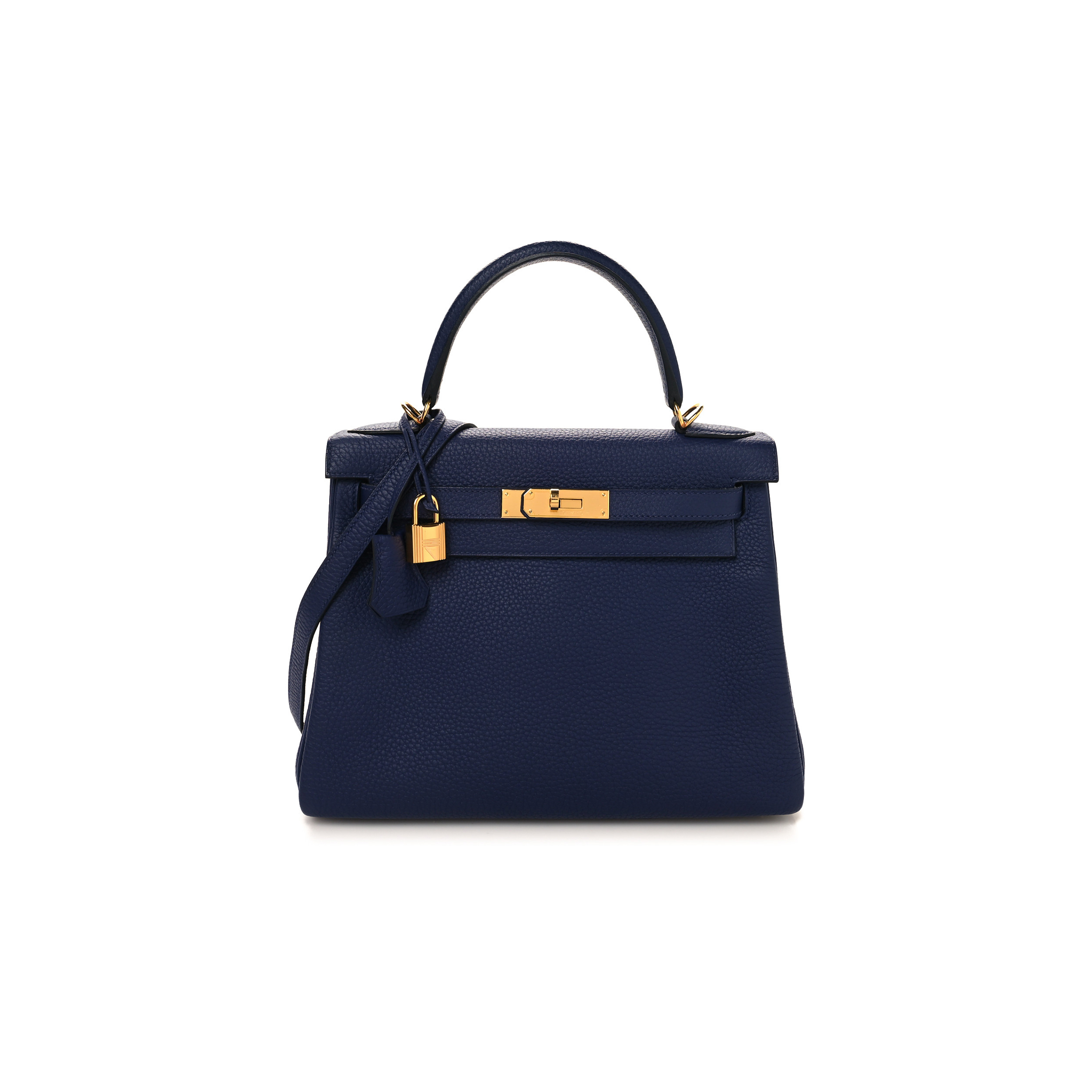 HERMÈS MASTER TOGO KELLY RETOURNE 28 BLEU ENCRE (28*22*10cm) 